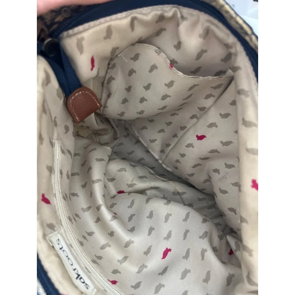 Sackroots Women's Elsa Small Hobo Bag Blue Jute‎ Blend Faux Leather Strap